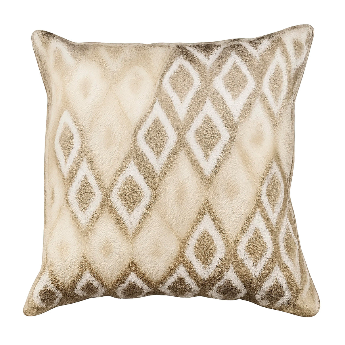 Zierkissen – Ethno-Rautenprint – 50x50 cm – Beige & Sandtöne