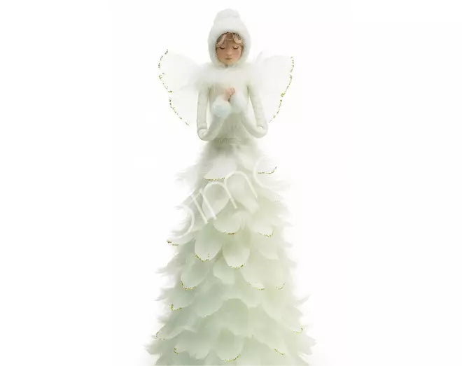 Deko-Figur Engelsfedern – Stoff Weiß – 25x25x51 cm