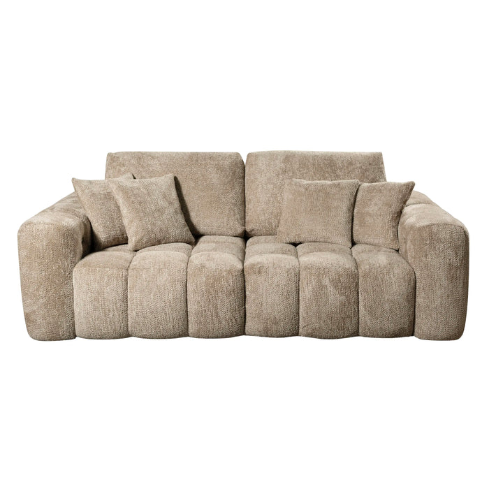 3-Sitzer Sofa mit verschiebbarem Modul – Bouclé-Stoff – 166×179×91 cm – modern & flexibel