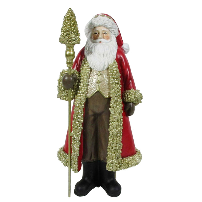 Deko-Weihnachtsmann aus Resin – Rot & Gold – 21x15x41 cm Figur