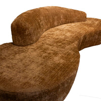 4-Sitzer Sofa VERONA in Gold aus Stoff – 300x126x70 cm – organische Form – Design Highlight
