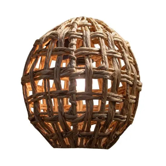 Deckenlampe aus Seegras – handgeflochten – 33x35 cm – natürlicher Boho-Stil