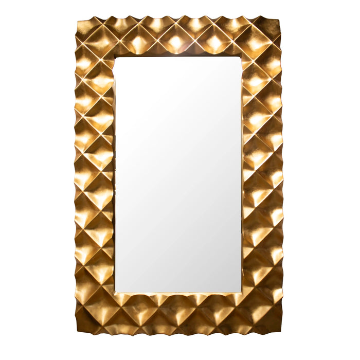 Rechteckiger Wandspiegel in Gold – strukturierter Rahmen – 210 cm – glamourös