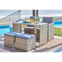 Lounge-Set Rattan Elegance – Exklusive Gartengarnitur mit 9 Elementen