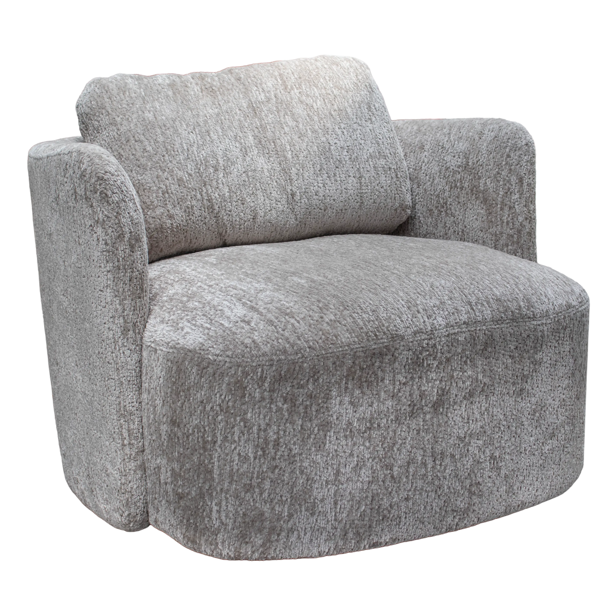 Drehbarer Lounge-Sessel aus Stoff – Grau Steinoptik – 89 x 85 cm – modern & gemütlich