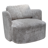 Drehbarer Lounge-Sessel aus Stoff – Grau Steinoptik – 89 x 85 cm – modern & gemütlich