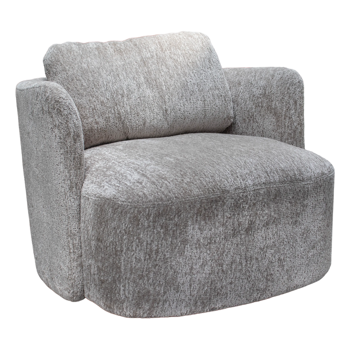 Drehbarer Lounge-Sessel aus Stoff – Grau Steinoptik – 89 x 85 cm – modern & gemütlich