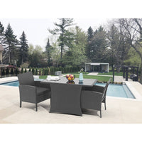 Lounge-Set Riviera Noir – Polyrattan mit Glasplatte, Eleganz für Außenbereiche