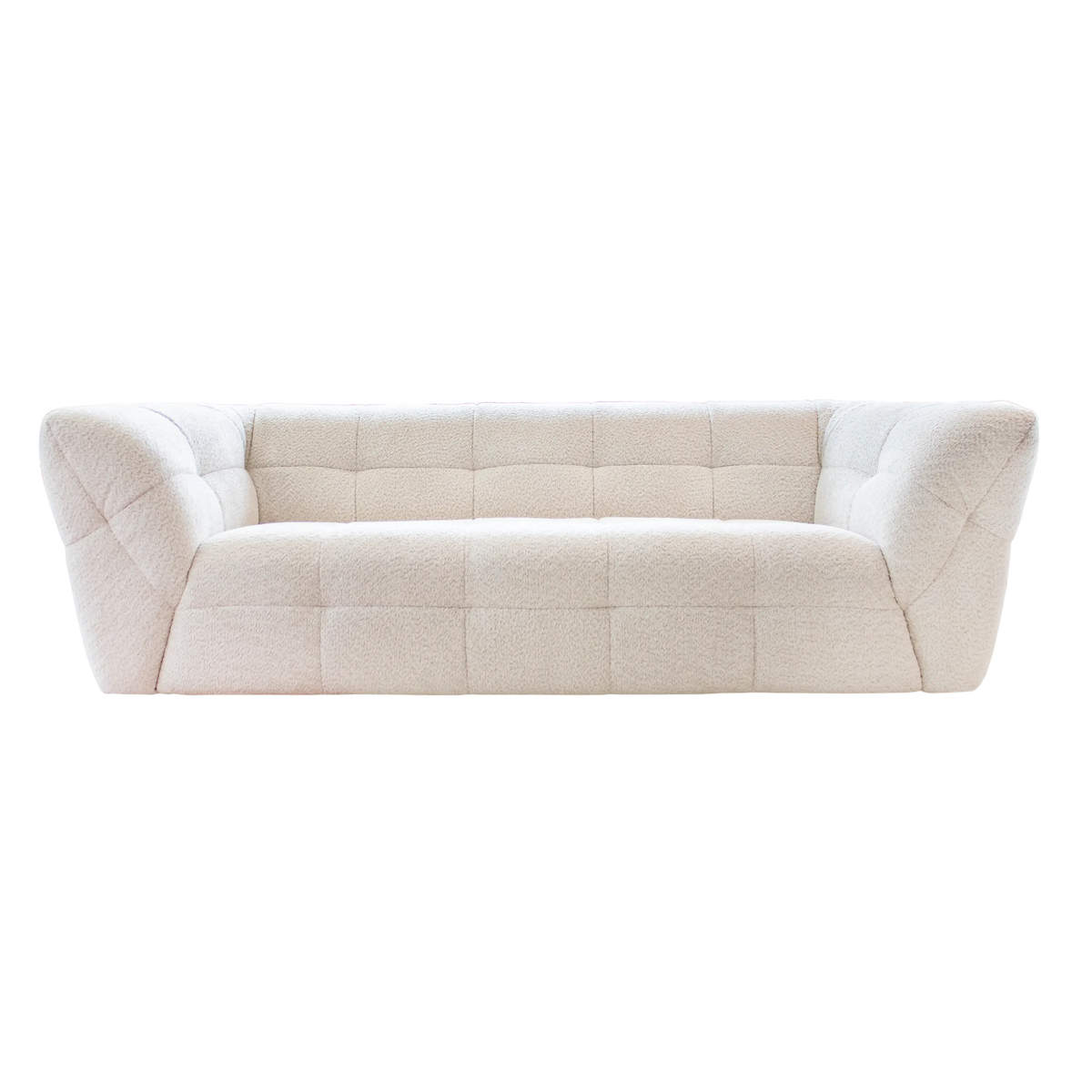 3-Sitzer Sofa LAS VEGAS in Beige aus Stoff – 242x106x72 cm – modernes Design mit Steppung