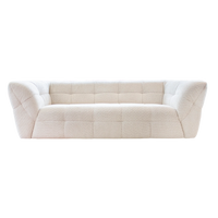 3-Sitzer Sofa LAS VEGAS in Beige aus Stoff – 242x106x72 cm – modernes Design mit Steppung