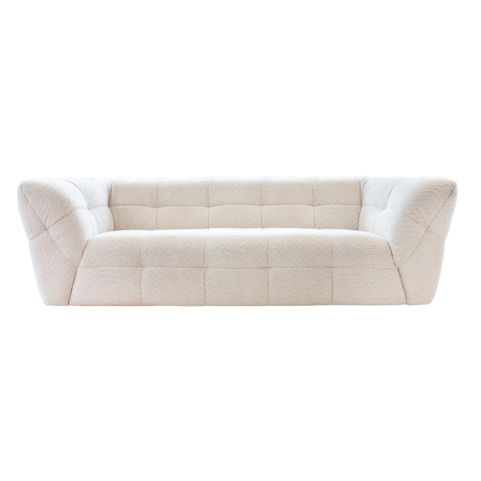 3-Sitzer Sofa LAS VEGAS in Beige aus Stoff – 242x106x72 cm – modernes Design mit Steppung