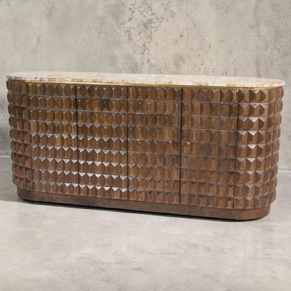 Graz Sideboard dunkles Holz 154 — warme Großzügigkeit