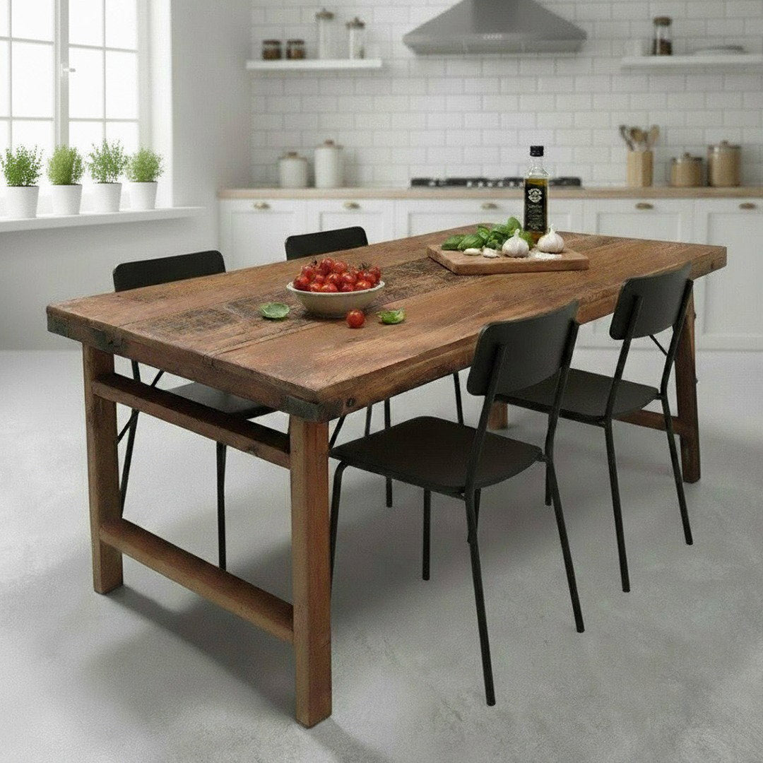 Klappbarer Esstisch Mango-Holz braun 160×80×76 cm – platzsparend & funktional