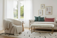 Montreal Sessel Beige — Bouclé Strukturstoff