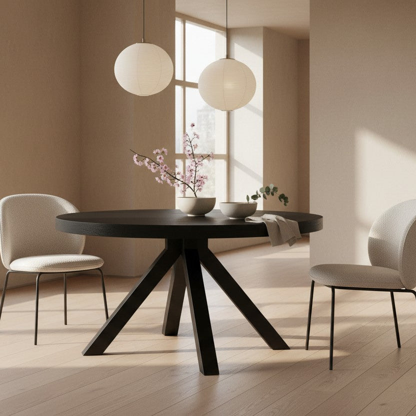 Lumo Esstisch Mango Schwarz Ø140 — stille Kontur
