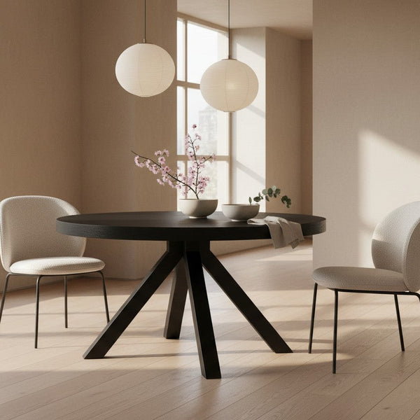 Lumo Esstisch Mango Schwarz Ø140 — stille Kontur