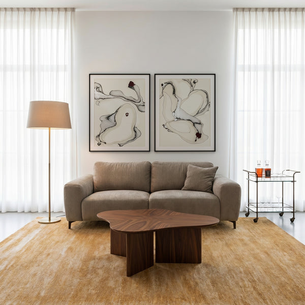 Teppich Gold-Schimmer 300x400 — handgetuftet mit Wollanteil