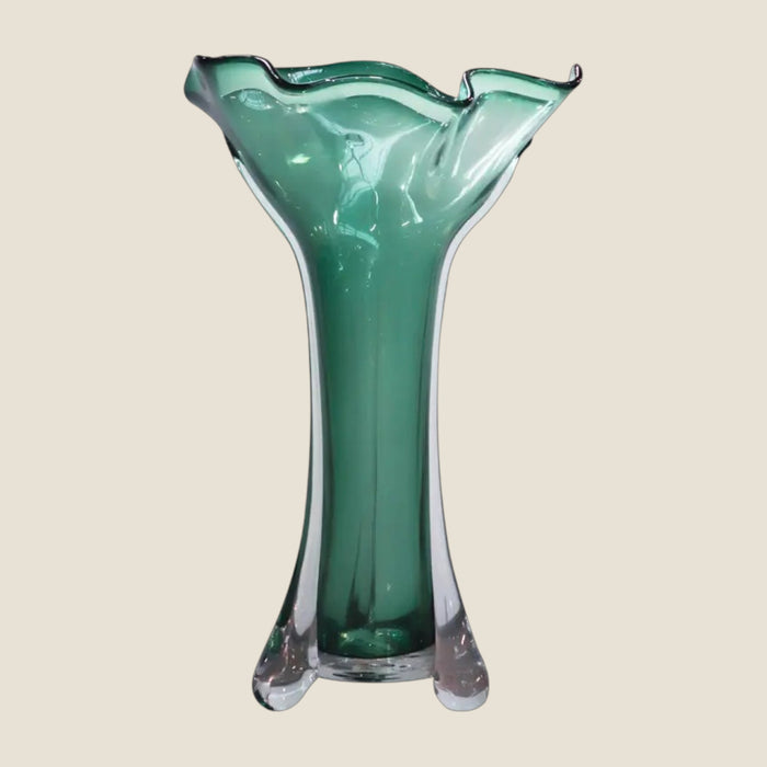 Mundgeblasene Glasvase ALMA Smaragdgrün — 50 cm