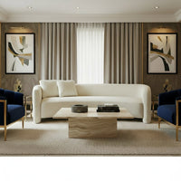 Sofa James 3-Sitzer Cream aus Stoff