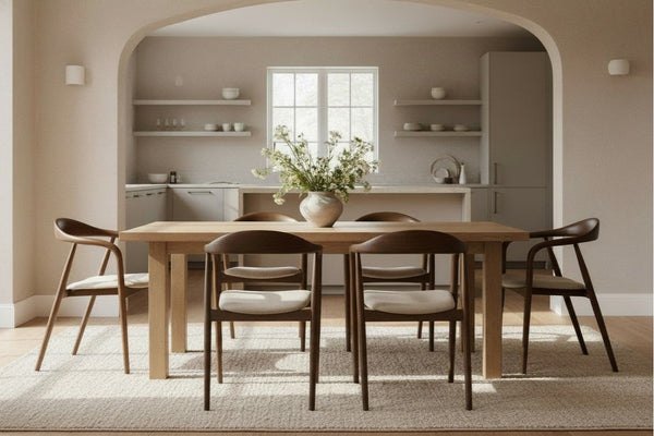 RINA Dining Chair – Holz & Stoff Braun