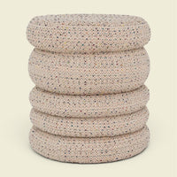 Pouf Cinco Tweed-Baumwolle — Multicolor, gestapelt