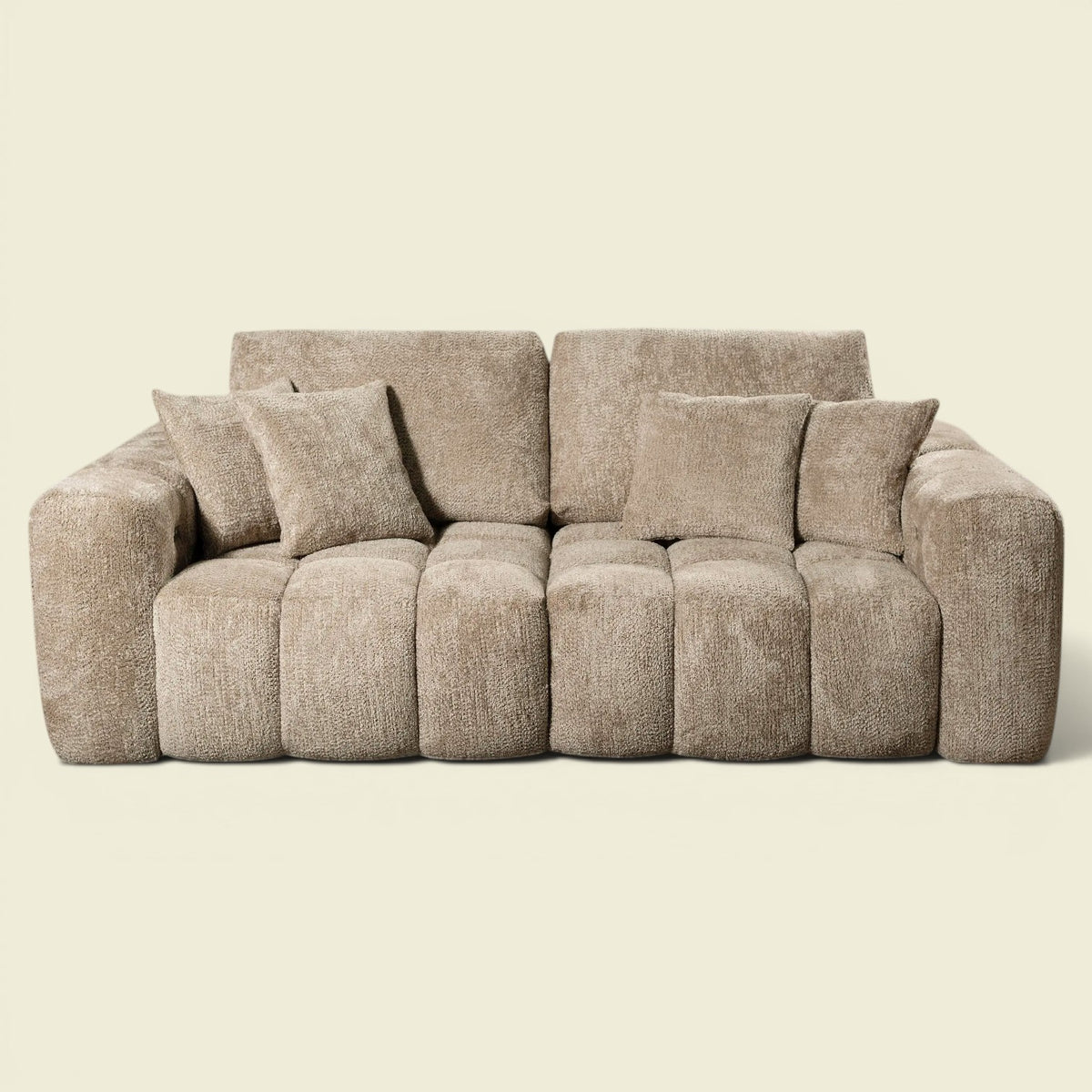 Paros 3-Sitzer Sofa Stone — skulpturale Weichheit