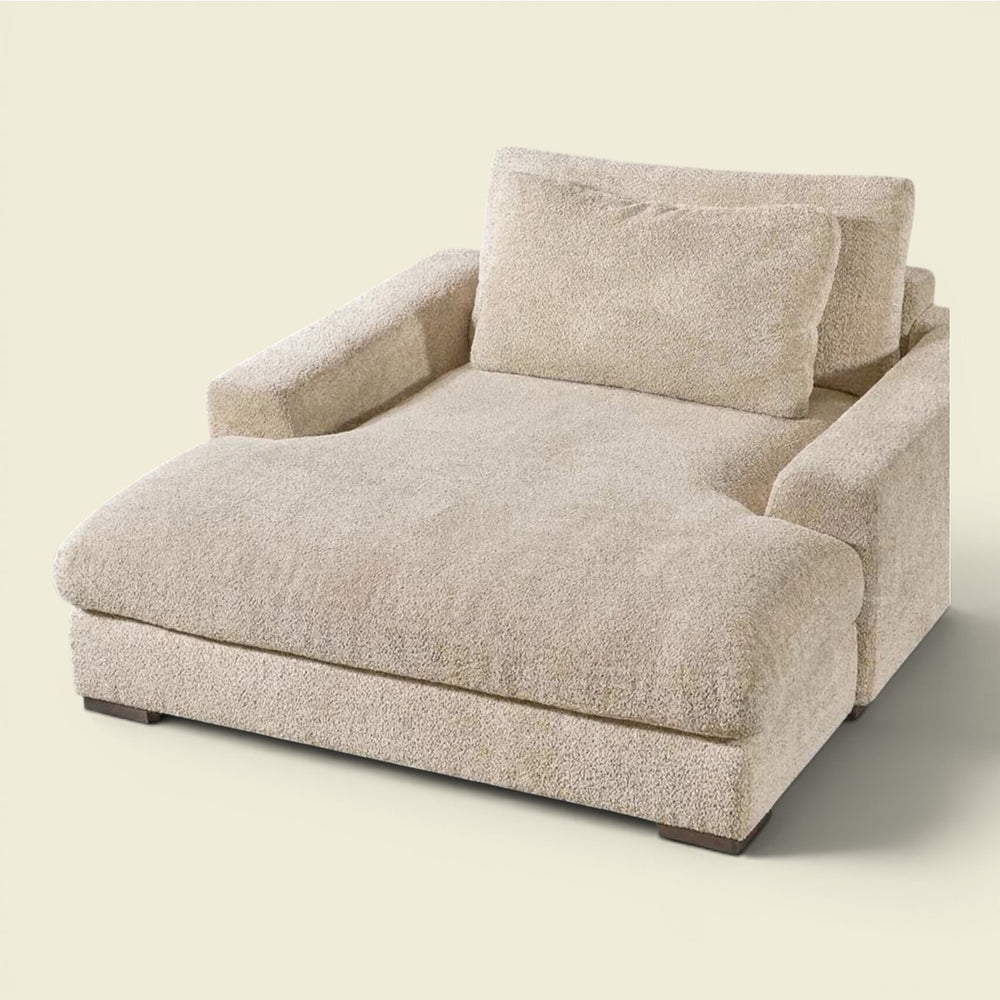 EVIA Daybed Bouclé Beige — Insel zum Versinken