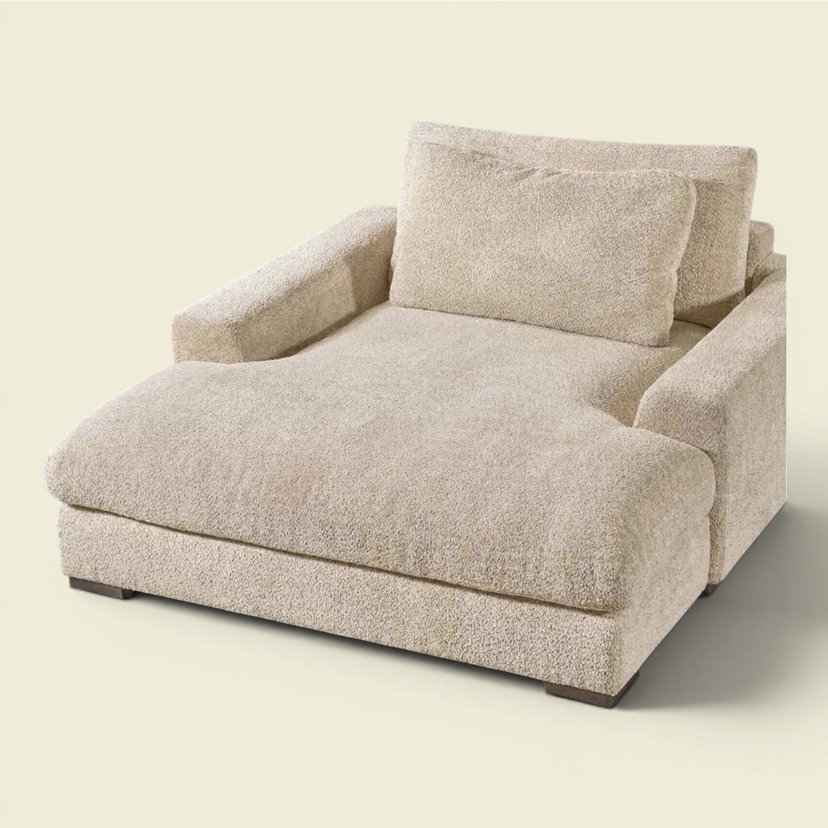 EVIA Daybed Bouclé Beige — Insel zum Versinken