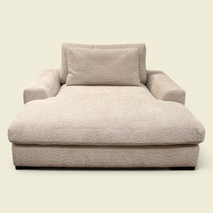 EVIA Daybed Bouclé Beige — Insel zum Versinken