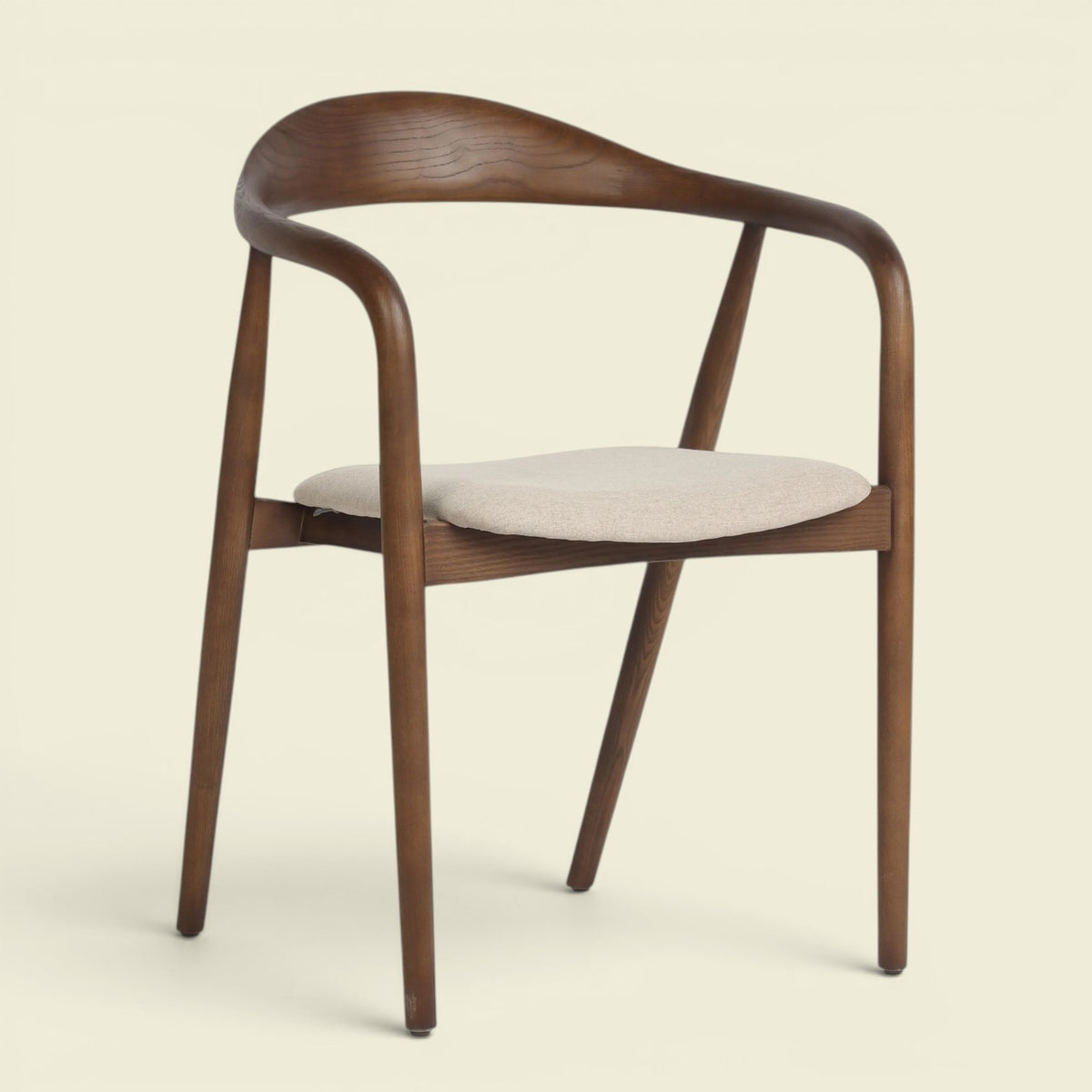 RINA Dining Chair – Holz & Stoff Braun