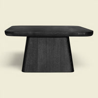 ONYX Couchtisch Fischgrät Schwarz 80×80 — grafische Mitte