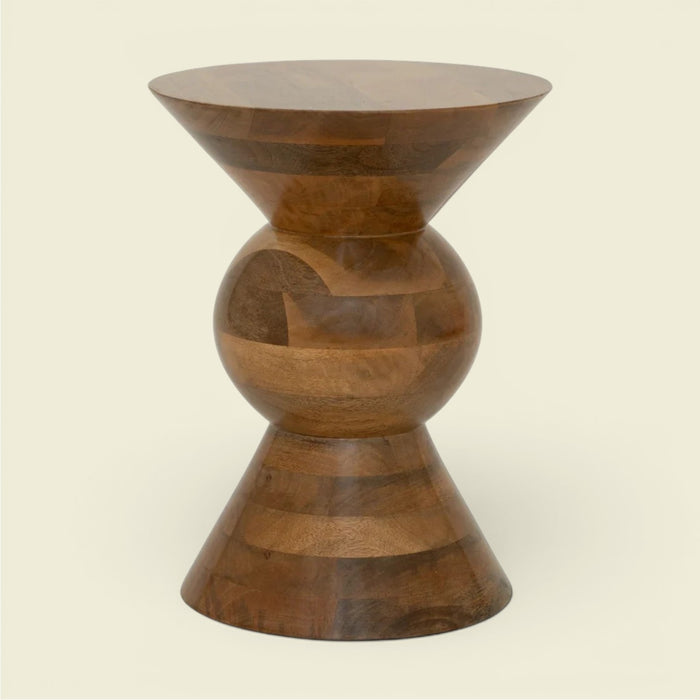 Beistelltisch Lustro — Mango-Holz Sockel-Form