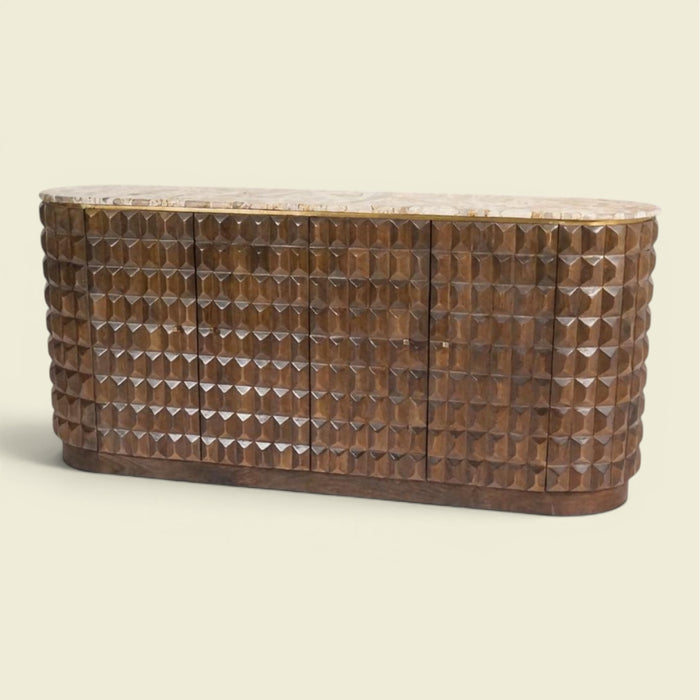 Graz Sideboard dunkles Holz 154 — warme Großzügigkeit