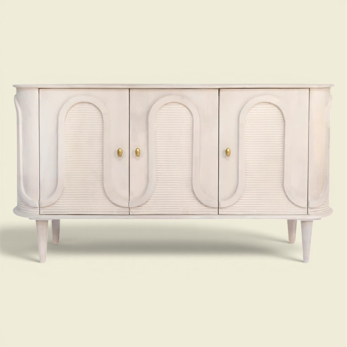 Curves Sideboard Whitewash Mango 153 — skulpturale Weichheit