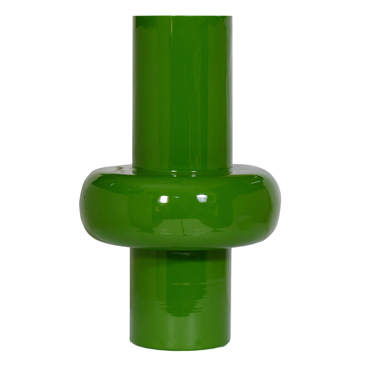 Vase aus grünem Eisen mit Emaille-Finish – dekorativ & robust – 28x28x43 cm – modernes Design