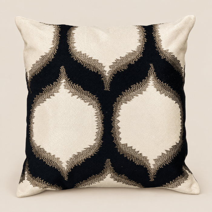 Colmore Kissen RAVEN Creme/Schwarz 50 × 50 cm – Produktansicht