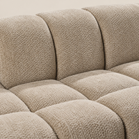 Sofa MILANO Links Hellgrün 307 × 115 × 70 cm – Stoffnahaufnahme
