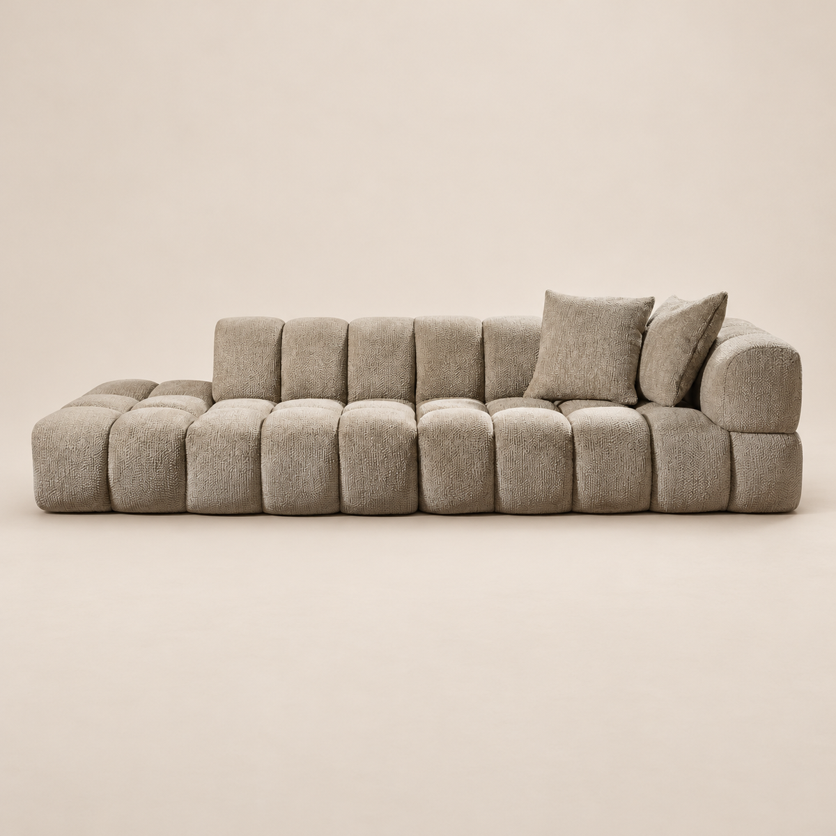 Sofa MILANO Links Hellgrün 307 × 115 × 70 cm – Produktansicht auf Veto Beige
