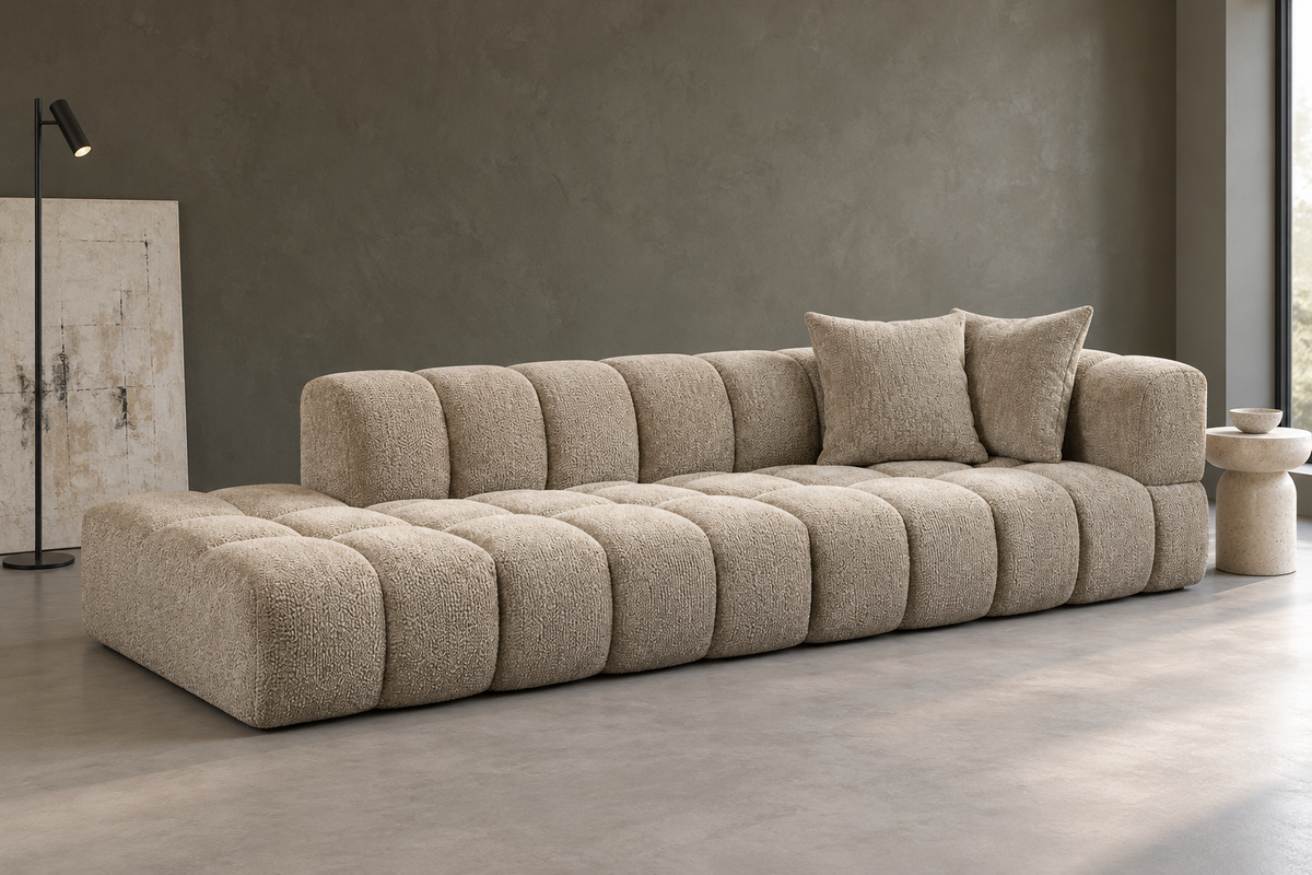 Sofa MILANO Links Hellgrün 307 × 115 × 70 cm – Wohninspiration