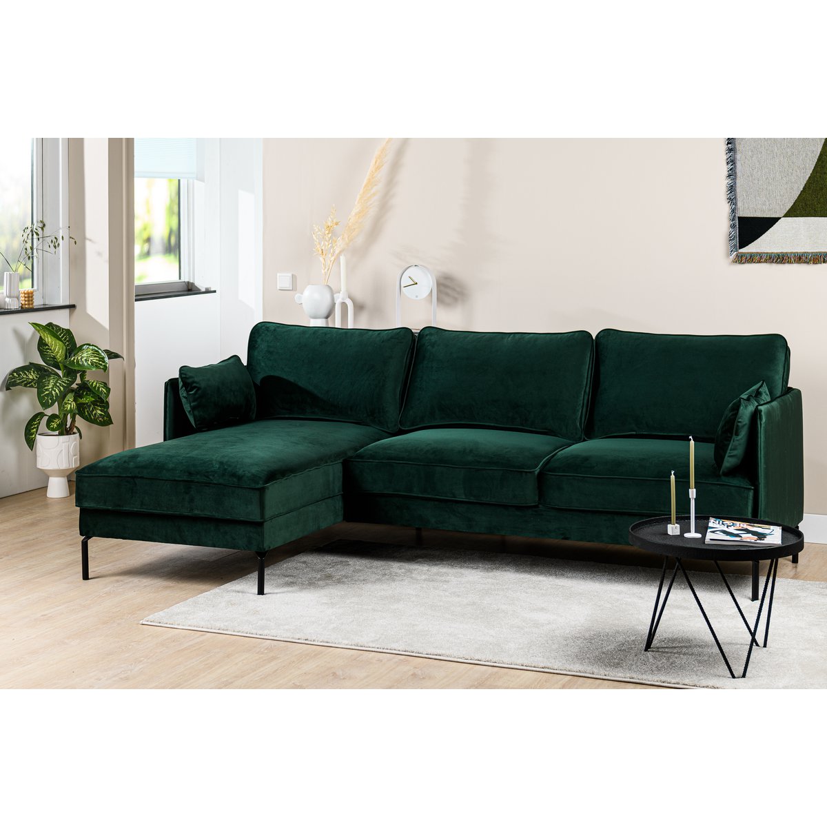 Sofa 3-Sitzer CL links - F610 grün Fashion Velvet