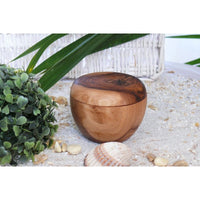 Shaving jar with lid made of olive wood