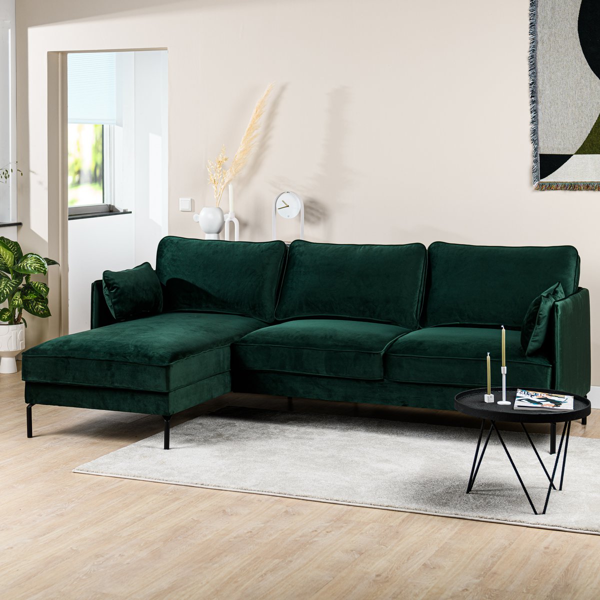 Sofa 3-Sitzer CL links - F610 grün Fashion Velvet